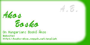 akos bosko business card