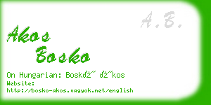 akos bosko business card